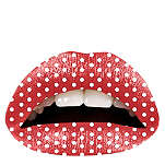 VIOLENT LIPS Temporary lip tattoo – coral polka dot
