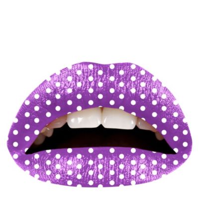 VIOLENT LIPS Temporary lip tattoo – purple polka dot