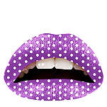 VIOLENT LIPS Temporary lip tattoo – purple polka dot