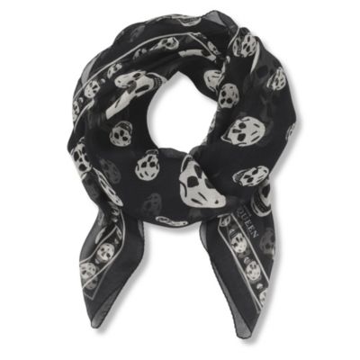 ALEXANDER MCQUEEN Skull silk scarf