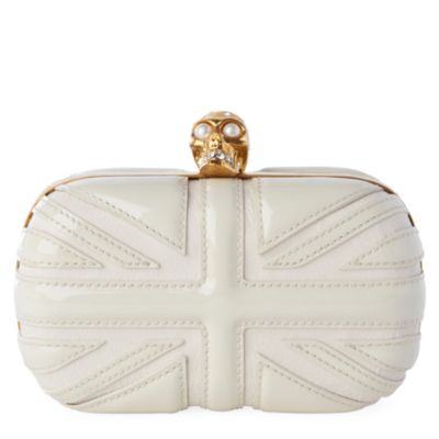 ALEXANDER MCQUEEN White Union jack clutch