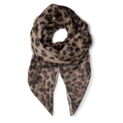 ALEXANDER MCQUEEN Leopard Print silk scarf