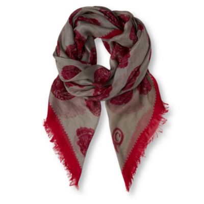 ALEXANDER MCQUEEN Skull and tiger-print pashmina