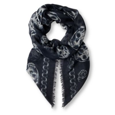 ALEXANDER MCQUEEN Skull and snake-print pashmina
