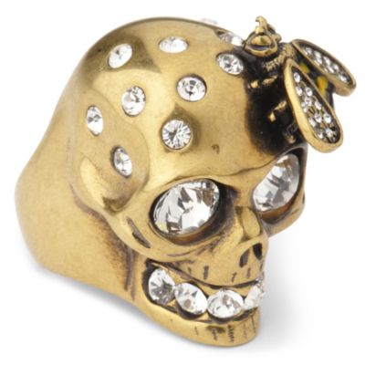 Floral skull ring