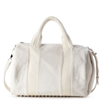 ALEXANDER WANG Rocco calf hair duffle bag white