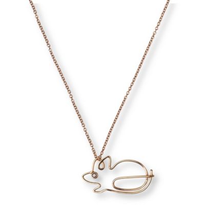 HILLIER Mouse rose gold necklace