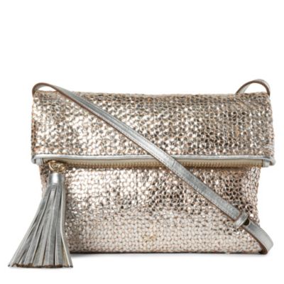 ANYA HINDMARCH Huxley metalic fold&ndash;over clutch