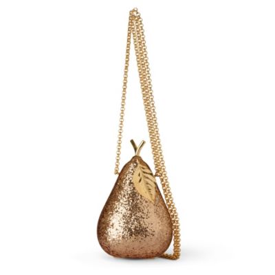 ANYA HINDMARCH Pear glitter&ndash;embellished framed clutch