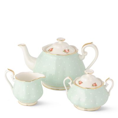 ROYAL ALBERT 1930 Polka Rose tea serving set