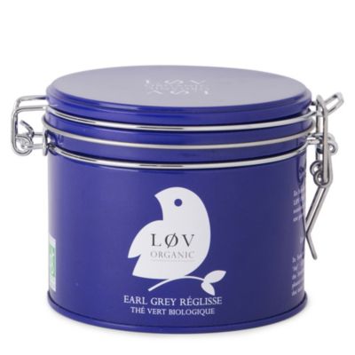 LOV ORGANIC L&oslash;v liquorice Earl Grey loose tea caddy 100g