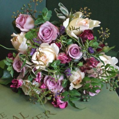THE REAL FLOWER COMPANY Ivory and lavender bouquet