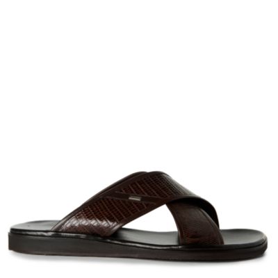 STEMAR Lizard print crossover sandals