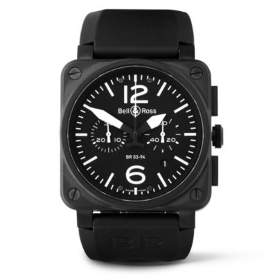 BELL & ROSS BR0394BLCA carbon case black watch