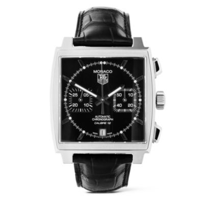 TAG HEUER Monaco automatic chronograph watch with black dial