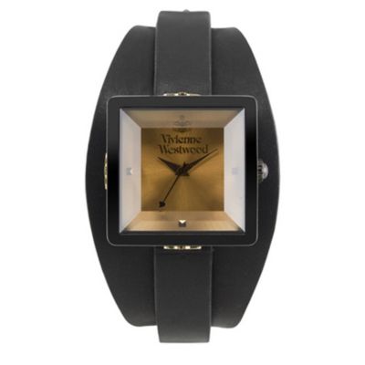 VIVIENNE WESTWOOD Cube gold dial black bangle watch