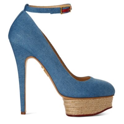 CHARLOTTE OLYMPIA Dolores denim platform courts
