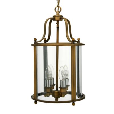 LIGHT SHOP Classico four light lantern pendant antique brass