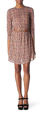 WAREHOUSE Elegance smudge–print dress WAREHOUSE Elegance smudge–print dress