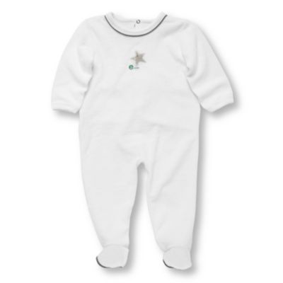PETIT BATEAU Star towelling sleepsuit 0-24 months