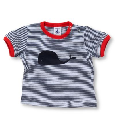 PETIT BATEAU Whale print striped t-shirt 3-24 months