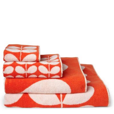 ORLA KIELY Stem jacquard towels clementine