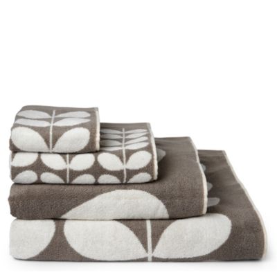 ORLA KIELY Stem jacquard towels grey