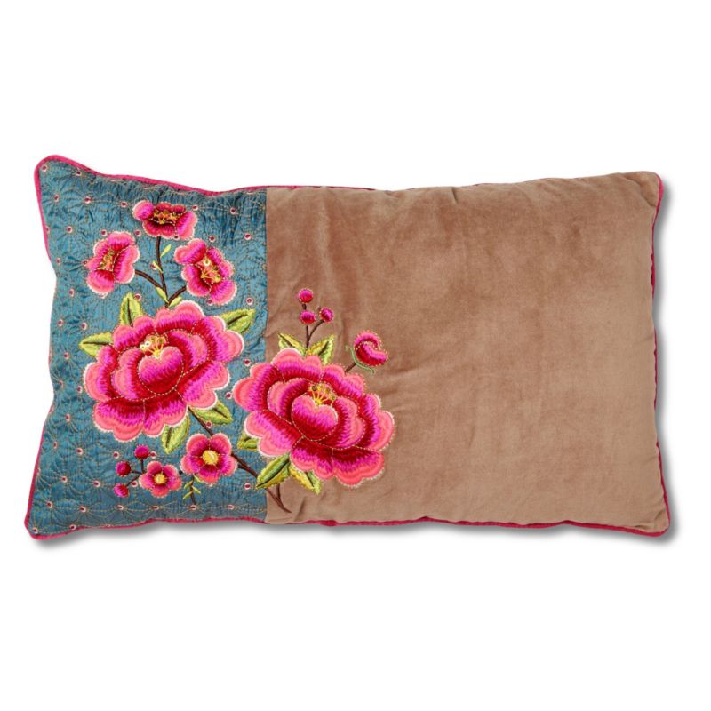 Multi flower khaki cushion   PIP STUDIO   Cushions   Home accessories 