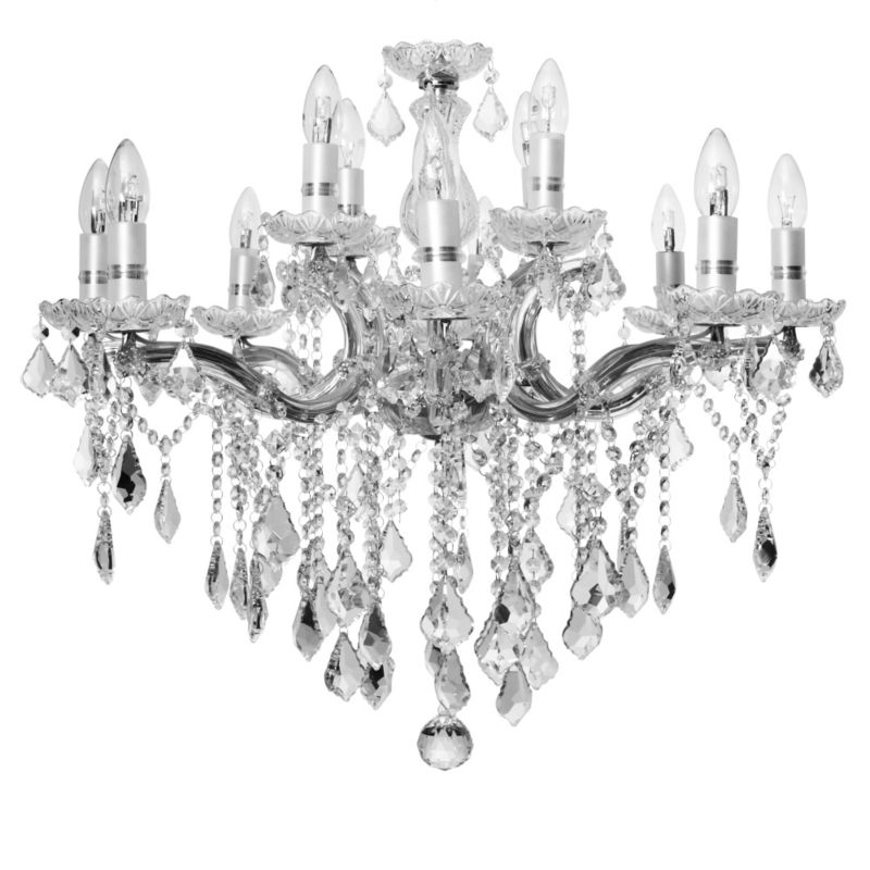LIGHT SHOP Florence crystal 12 light chandelier chrome