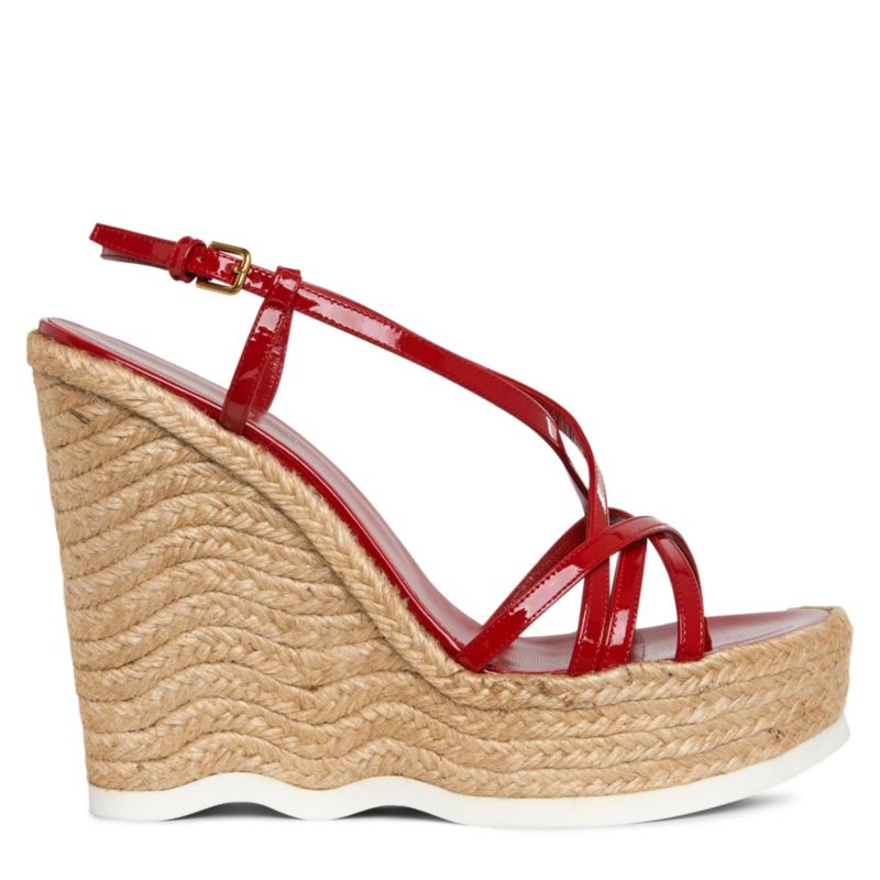 YVES SAINT LAURENT St Malo patent wedge sandals